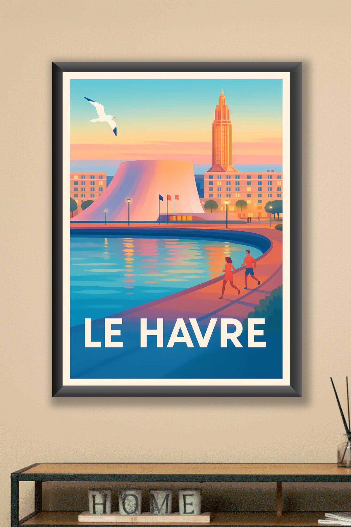Affiche Le Havre — L'élégance du bord de mer au crépuscule · poster d'art de Le Havre