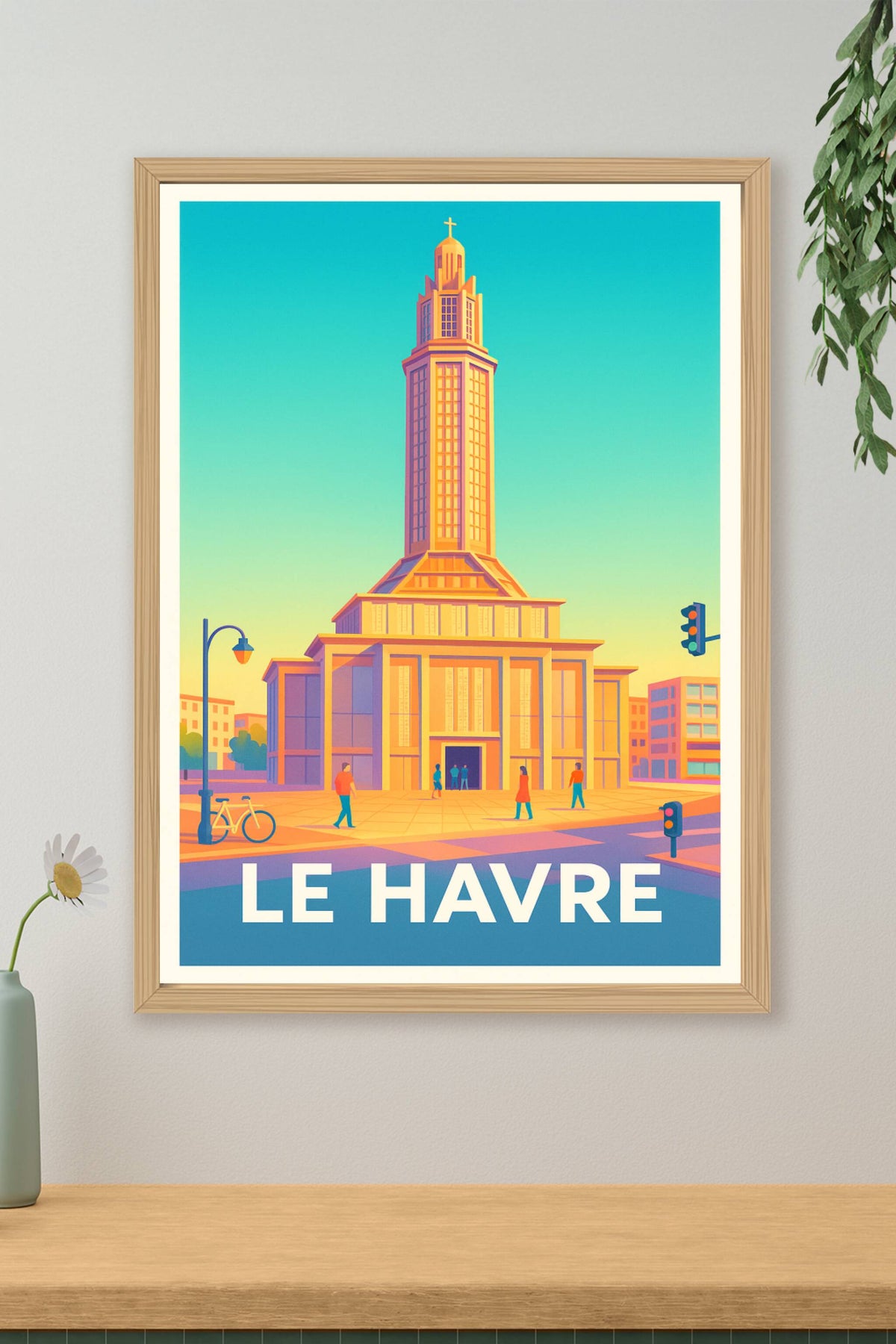 Affiche Le Havre — Lumières et Modernité sur l'Église Saint-Joseph · poster d'art de Le Havre