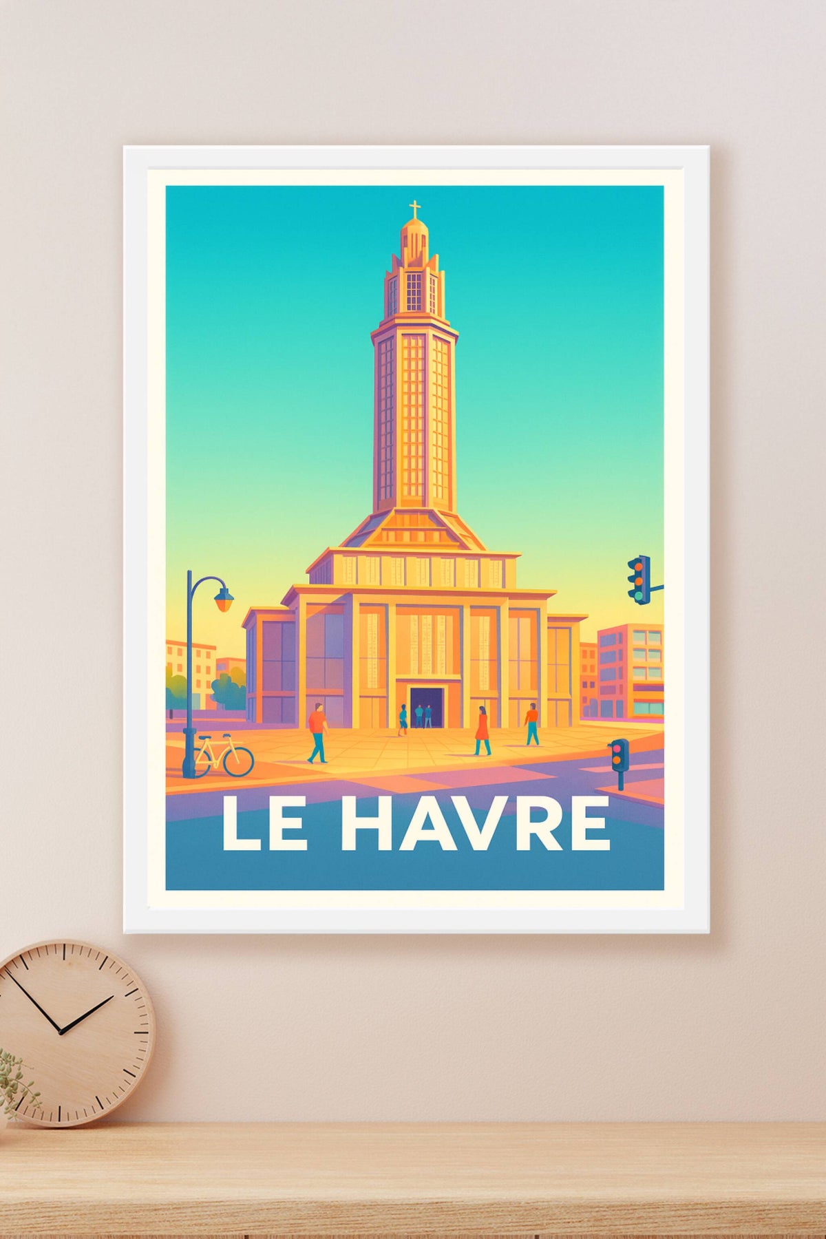Affiche Le Havre — Lumières et Modernité sur l'Église Saint-Joseph · poster d'art de Le Havre