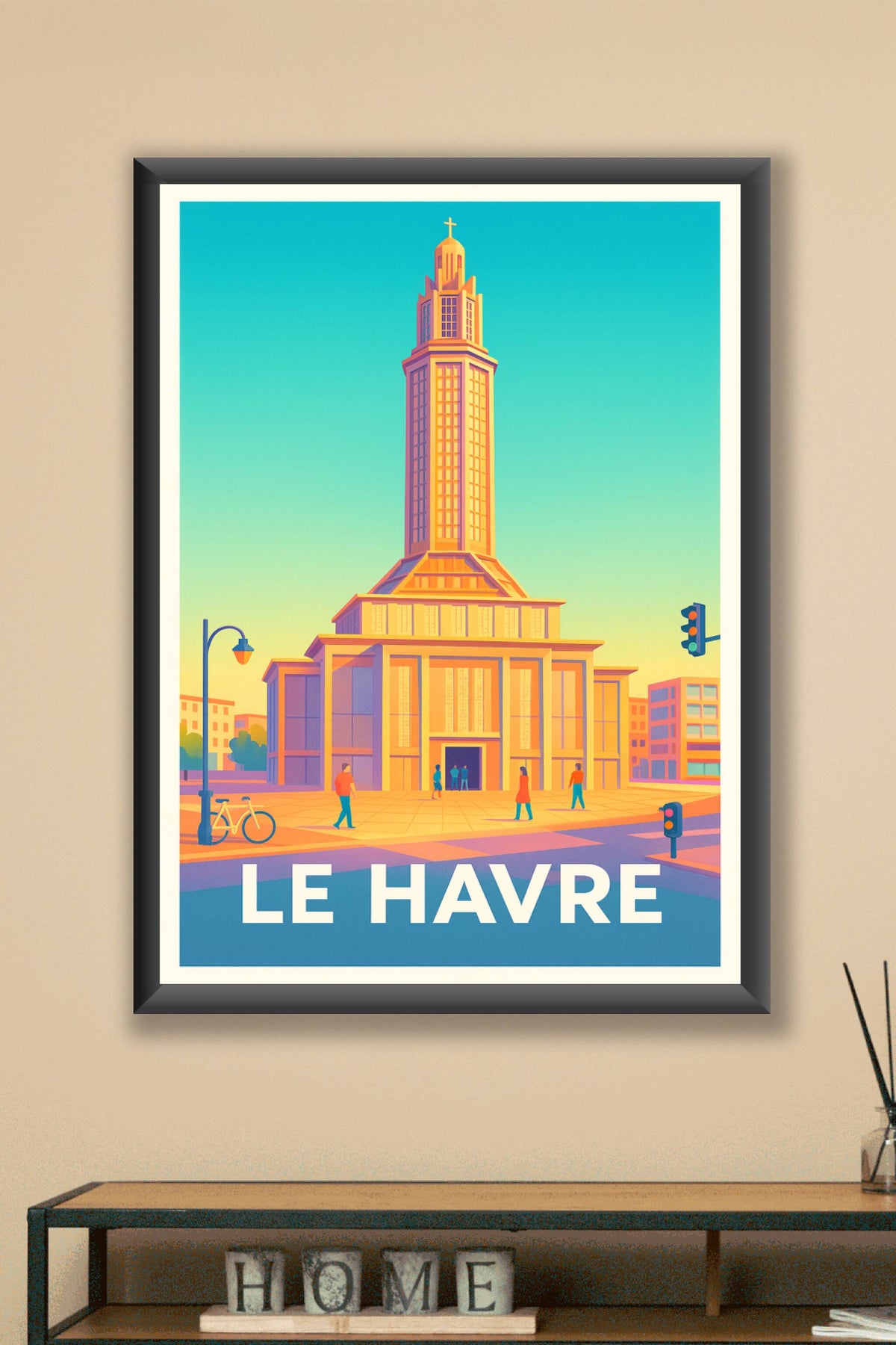 Affiche Le Havre — Lumières et Modernité sur l'Église Saint-Joseph · poster d'art de Le Havre