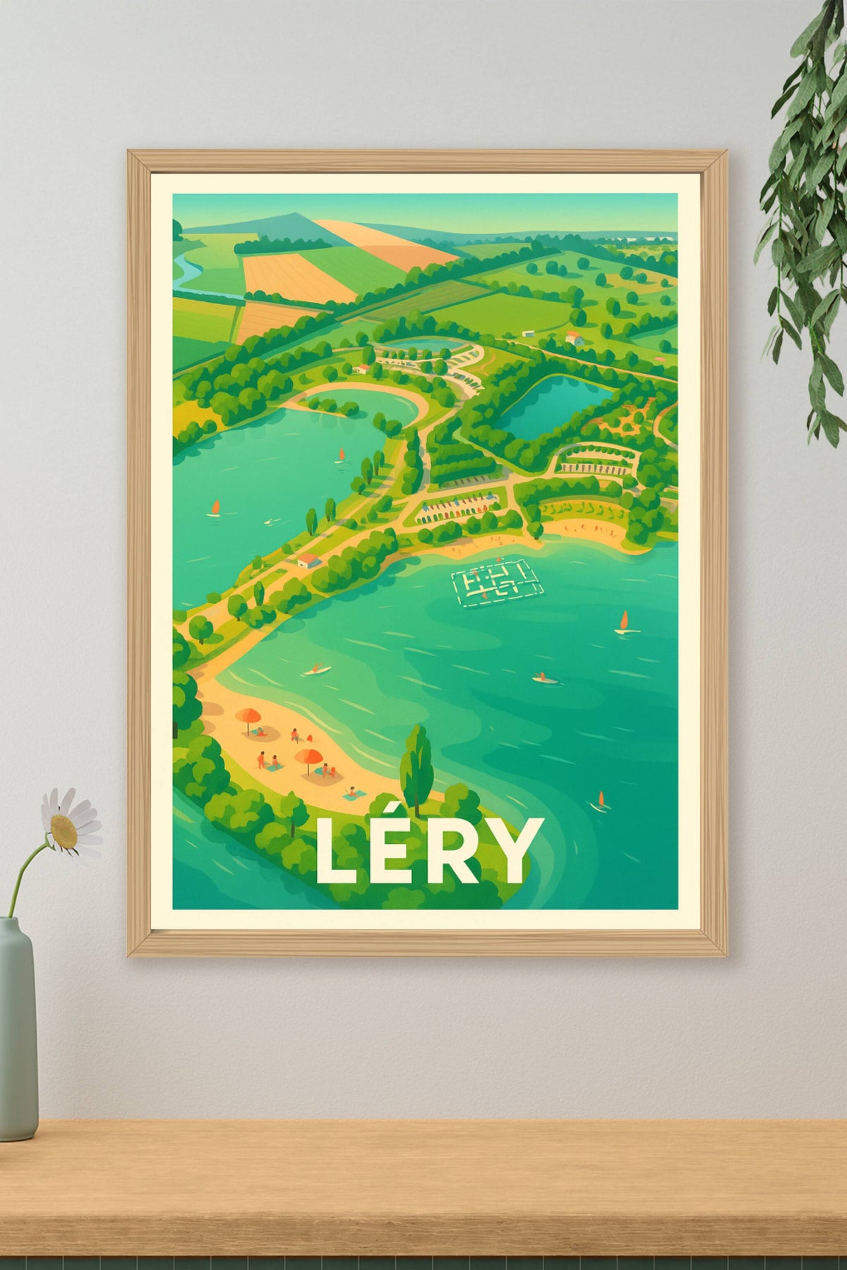 Affiche Léry — Évasion verte au bord de l'eau · poster d'art de Léry
