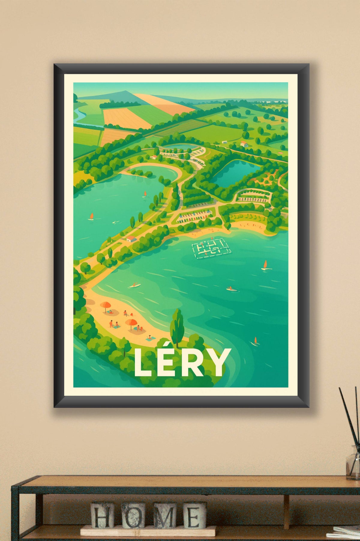 Affiche Léry — Évasion verte au bord de l'eau · poster d'art de Léry