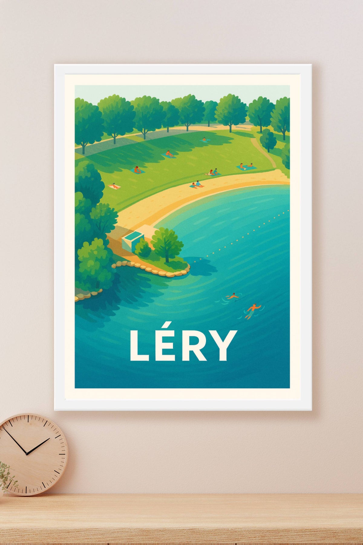 Affiche Léry — Invitation à la détente au bord de l'eau · poster d'art de Léry