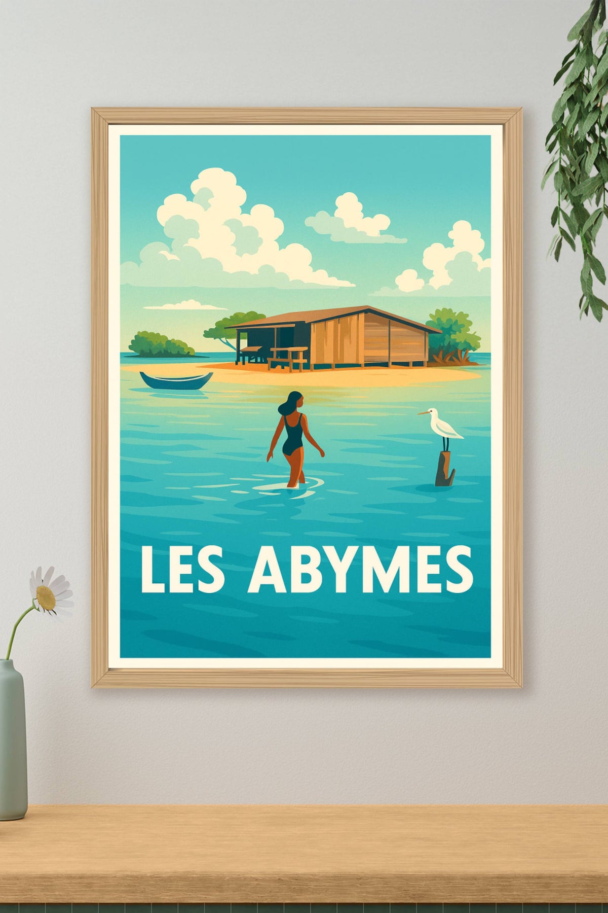 Affiche Les Abymes — Escapade paisible au bord de l'eau · poster d'art de Les Abymes