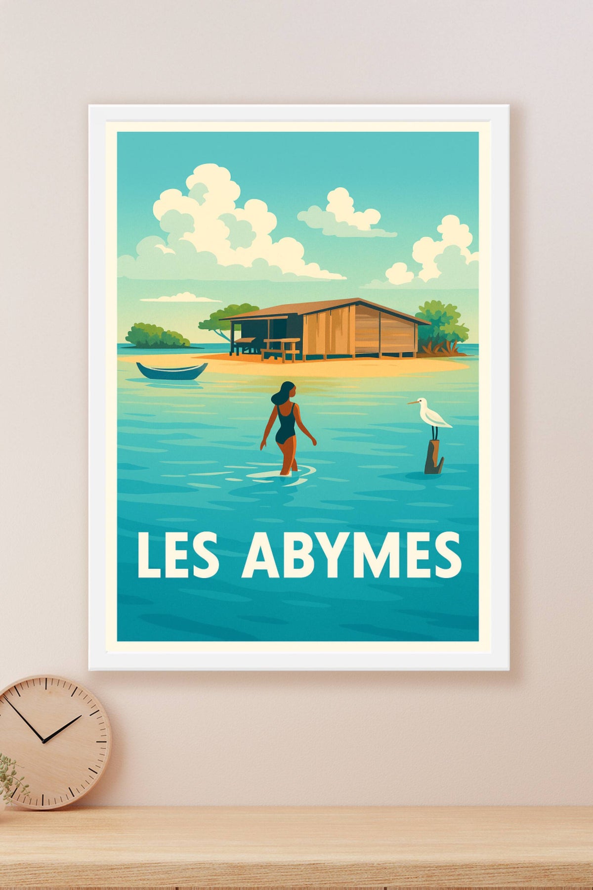 Affiche Les Abymes — Escapade paisible au bord de l'eau · poster d'art de Les Abymes