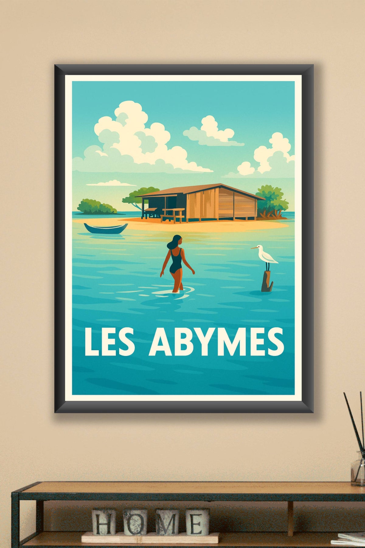 Affiche Les Abymes — Escapade paisible au bord de l'eau · poster d'art de Les Abymes