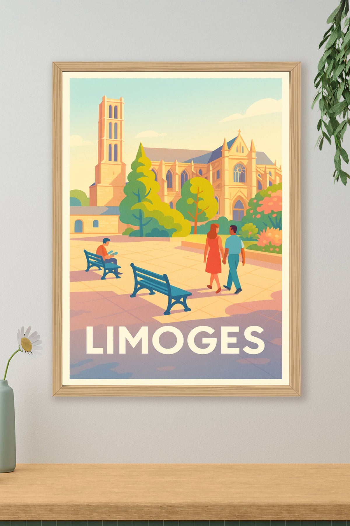 Affiche Limoges — Flânerie au cœur de la ville historique · poster d'art de Limoges