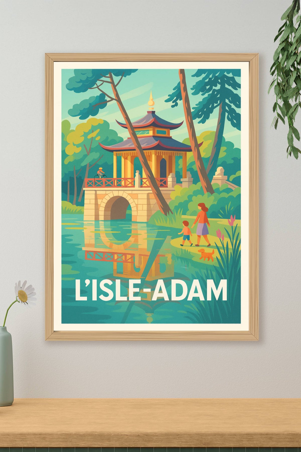 Affiche L'Isle-Adam — Harmonie paisible au bord de l'eau · poster d'art de L'Isle-Adam