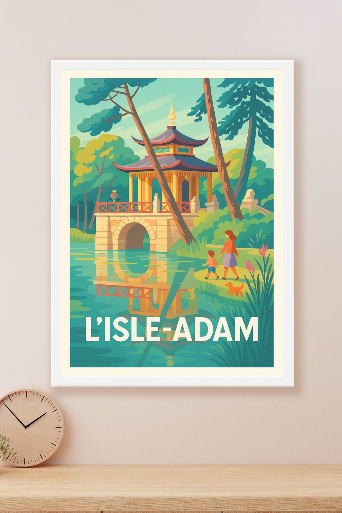 Affiche L'Isle-Adam — Harmonie paisible au bord de l'eau · poster d'art de L'Isle-Adam