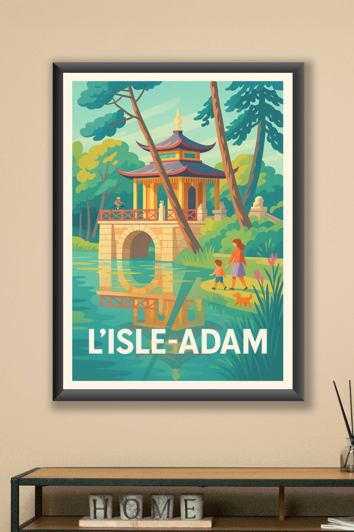 Affiche L'Isle-Adam — Harmonie paisible au bord de l'eau · poster d'art de L'Isle-Adam