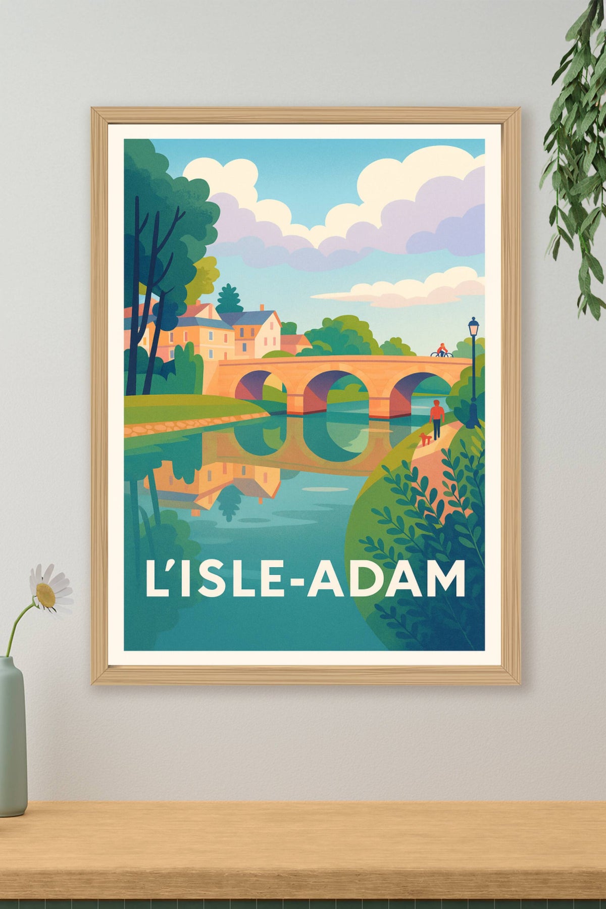 Affiche L'Isle-Adam — Charme bucolique au fil de l'Oise · poster d'art de L'Isle-Adam