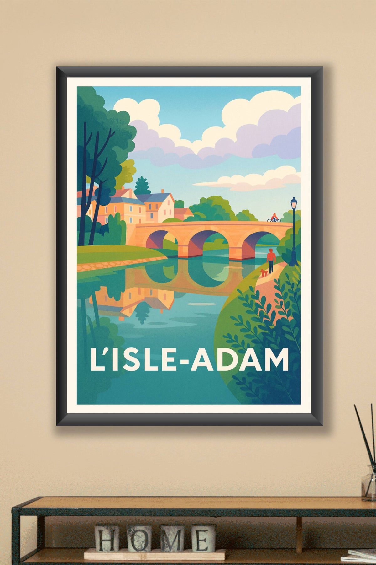 Affiche L'Isle-Adam — Charme bucolique au fil de l'Oise · poster d'art de L'Isle-Adam