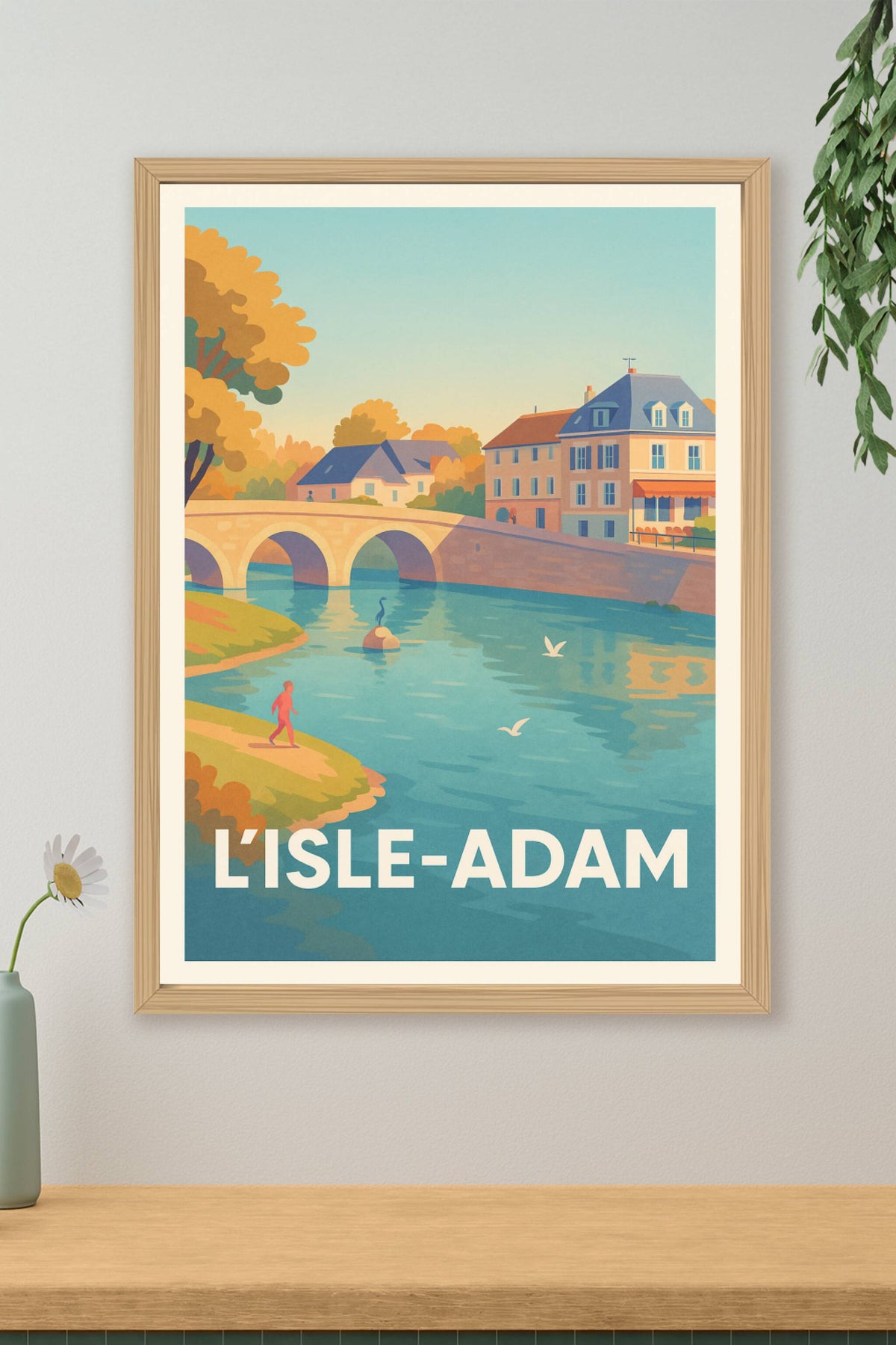 Affiche L'Isle-Adam — Charme et sérénité au bord de l'eau · poster d'art de L'Isle-Adam