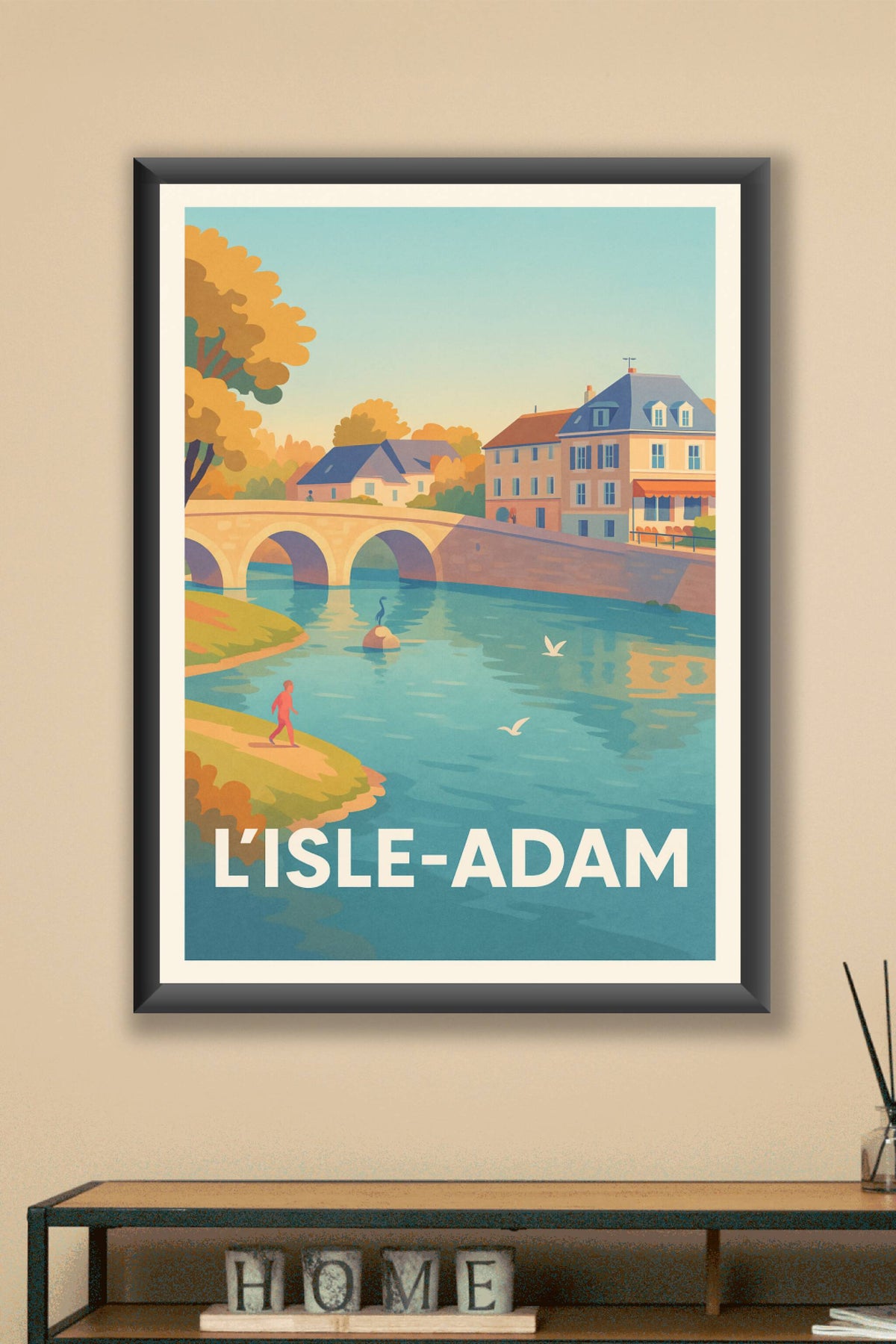 Affiche L'Isle-Adam — Charme et sérénité au bord de l'eau · poster d'art de L'Isle-Adam
