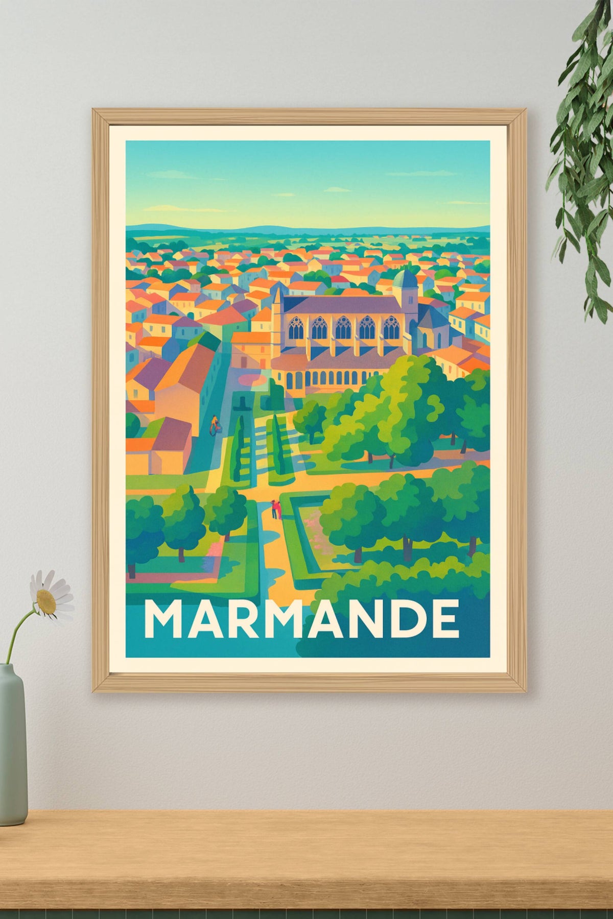 Affiche Marmande — L'élégance architecturale et verdoyante · poster d'art de Marmande