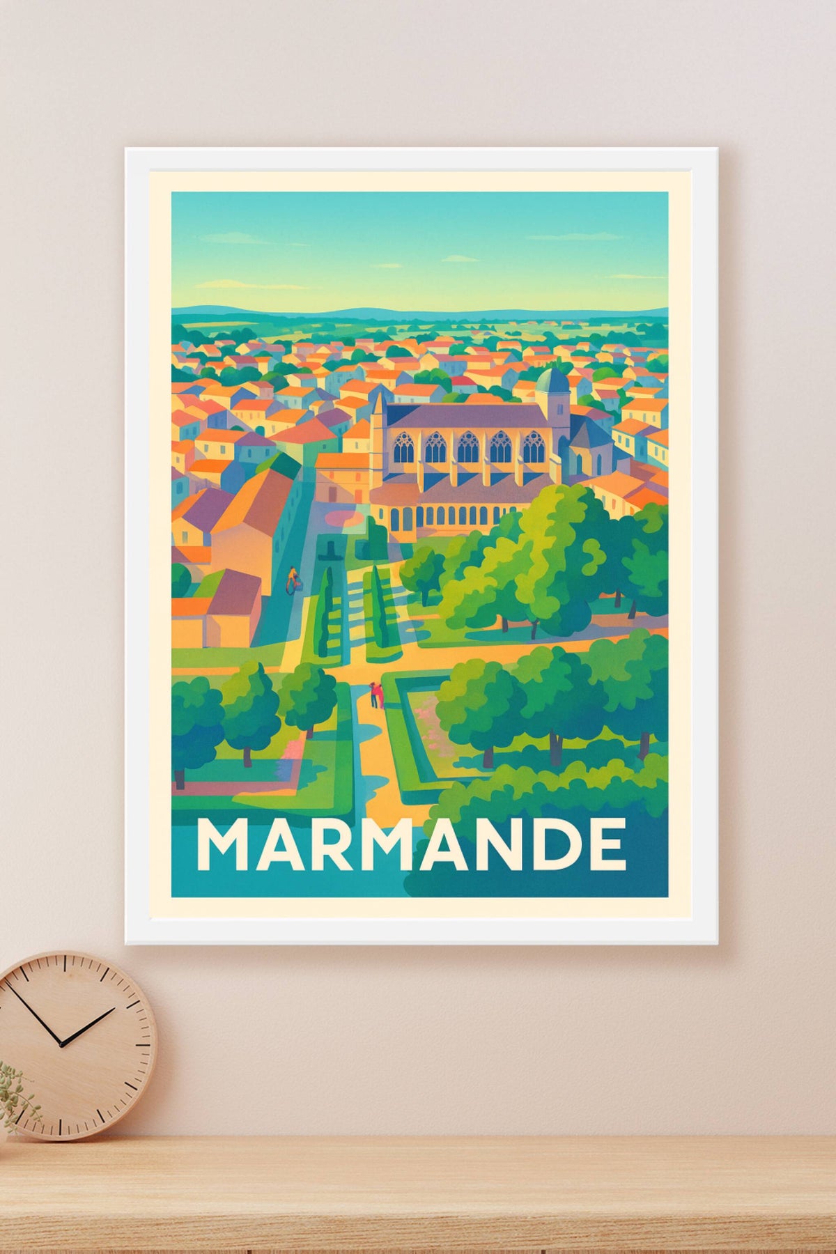 Affiche Marmande — L'élégance architecturale et verdoyante · poster d'art de Marmande