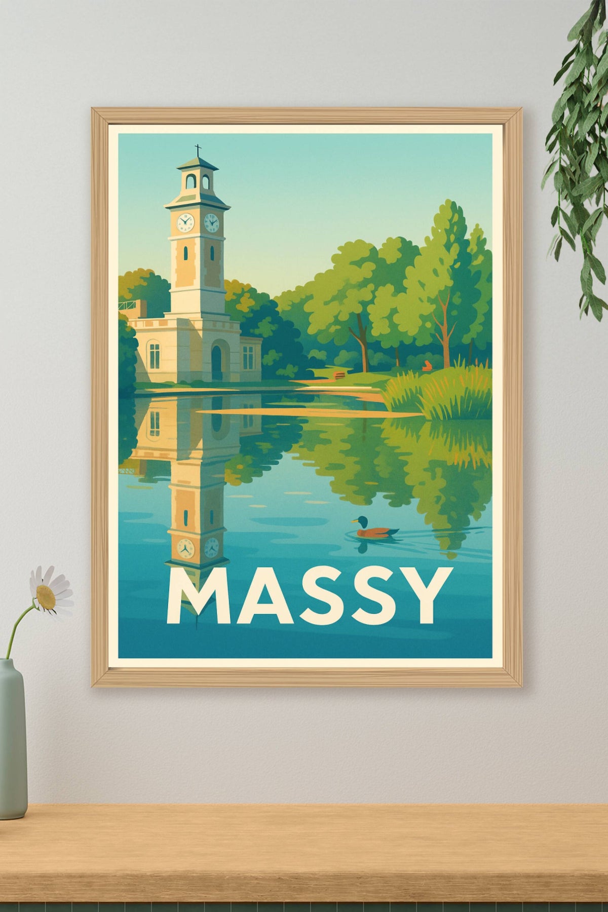 Affiche Massy — Sérénité au bord de l'eau · poster d'art de Massy