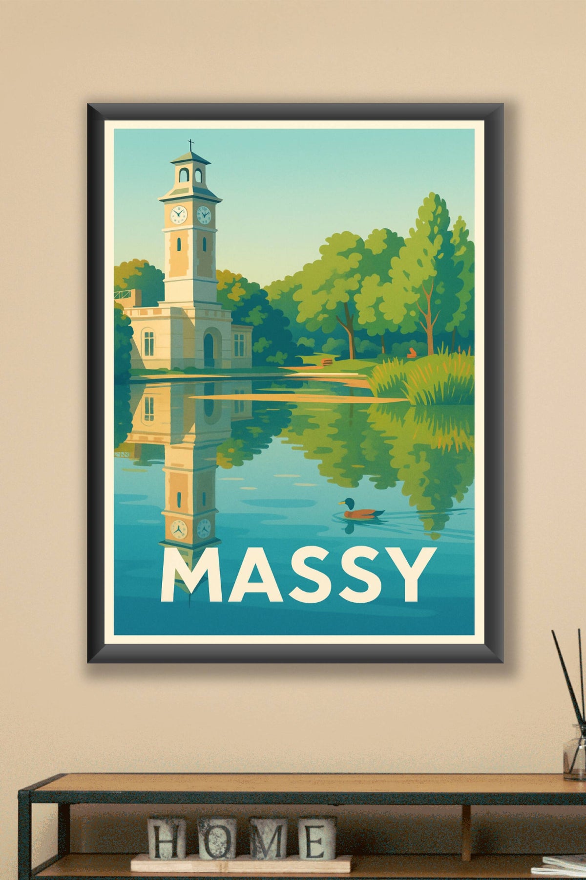 Affiche Massy — Sérénité au bord de l'eau · poster d'art de Massy