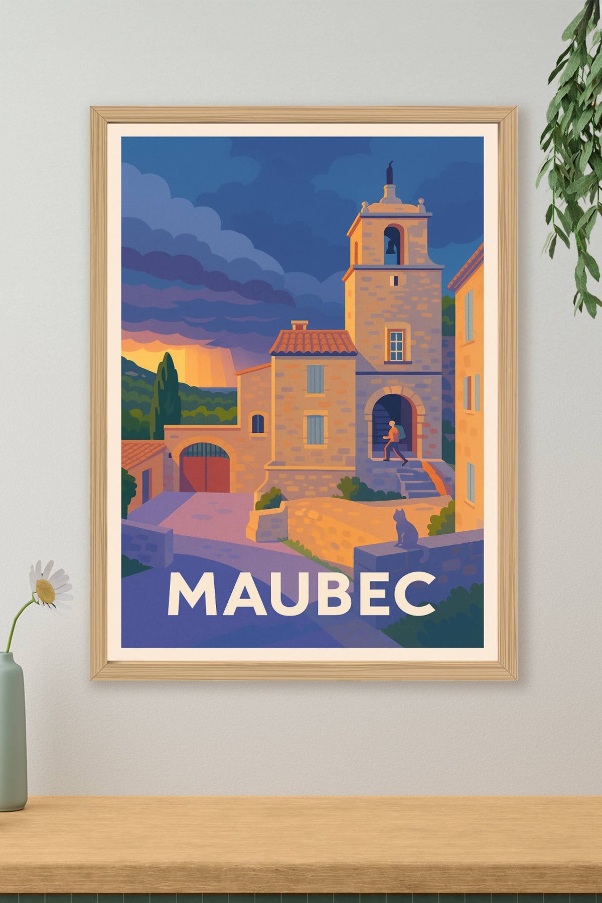 Affiche Maubec — Charme intemporel du village provençal · poster d'art de Maubec
