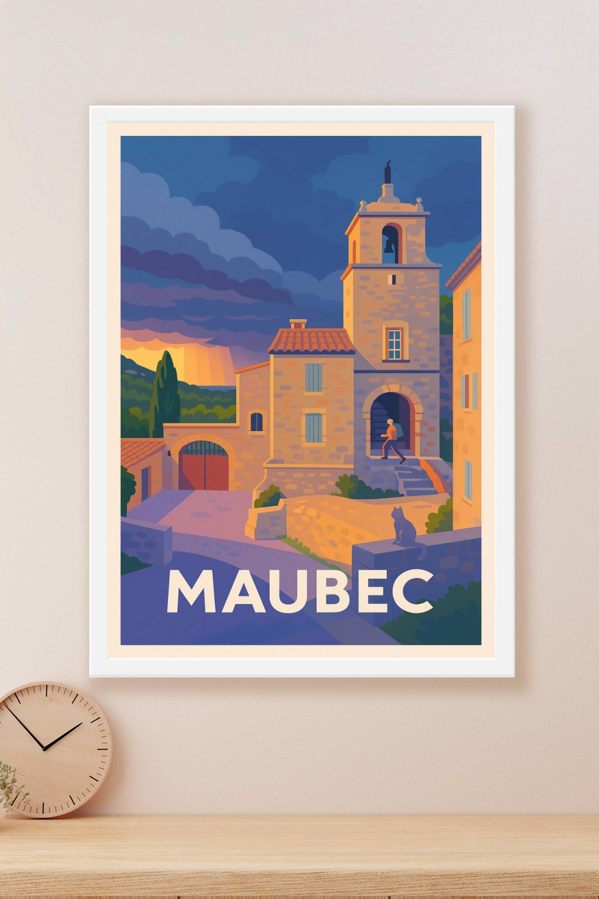 Affiche Maubec — Charme intemporel du village provençal · poster d'art de Maubec