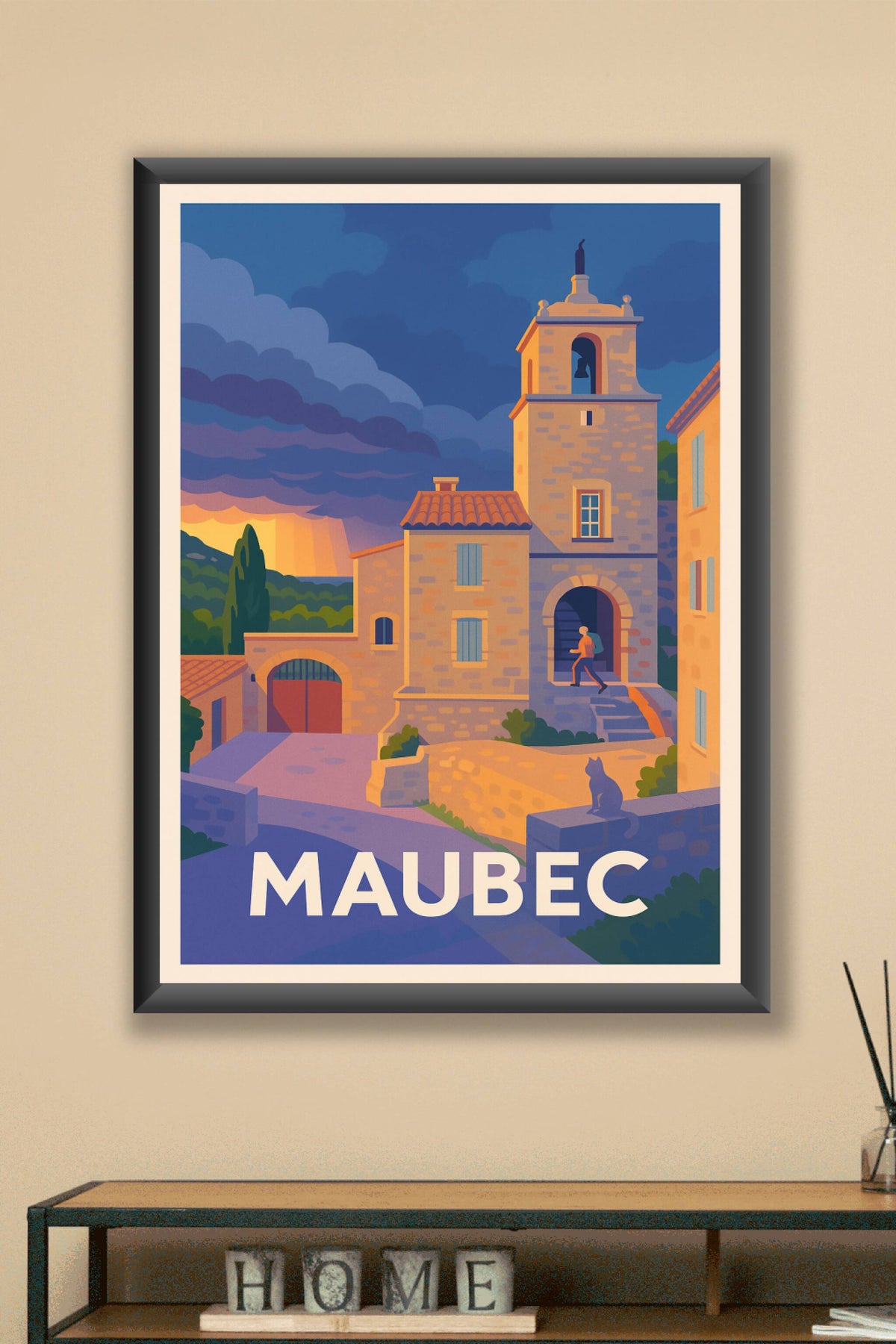 Affiche Maubec — Charme intemporel du village provençal · poster d'art de Maubec