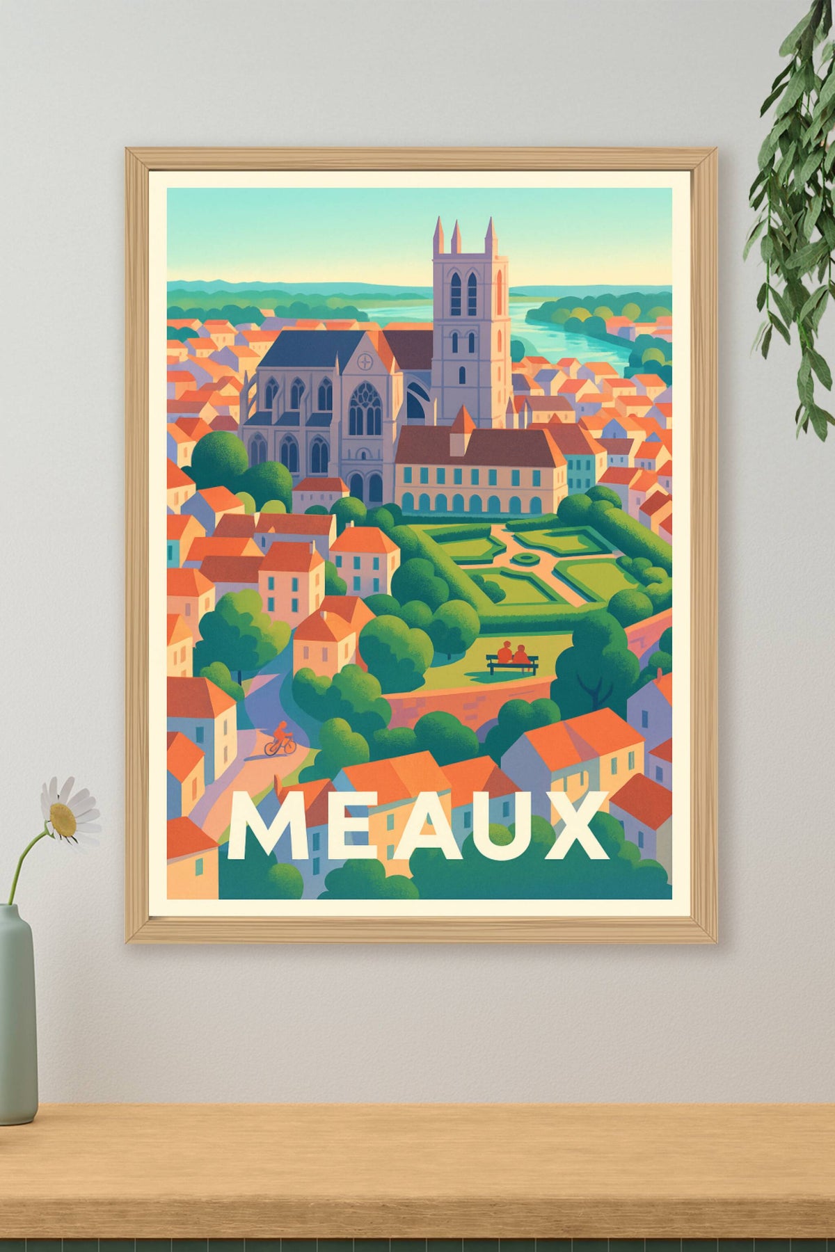 Affiche Meaux — Charme et histoire au cœur de la ville · poster d'art de Meaux