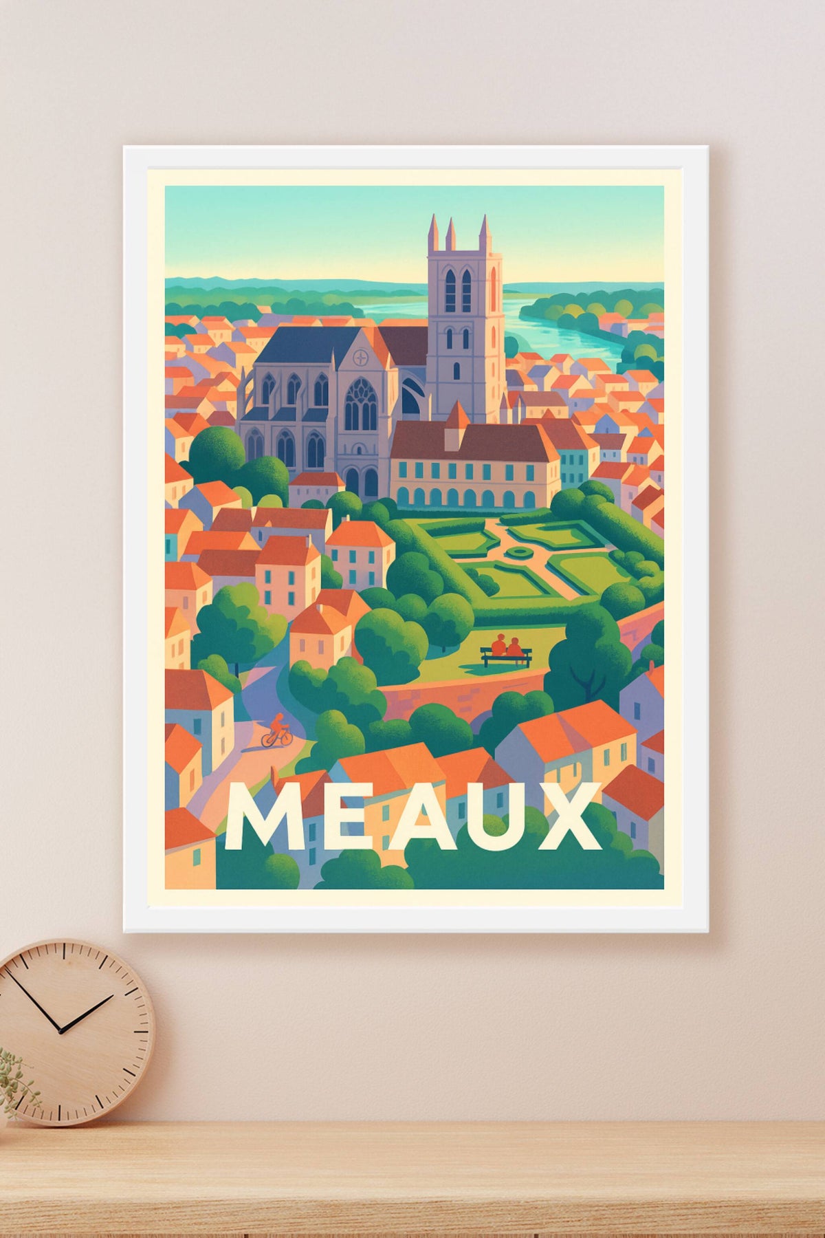Affiche Meaux — Charme et histoire au cœur de la ville · poster d'art de Meaux