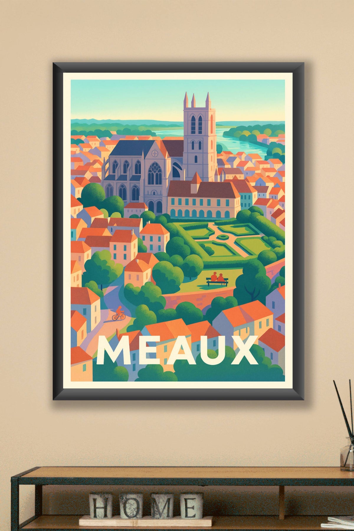 Affiche Meaux — Charme et histoire au cœur de la ville · poster d'art de Meaux