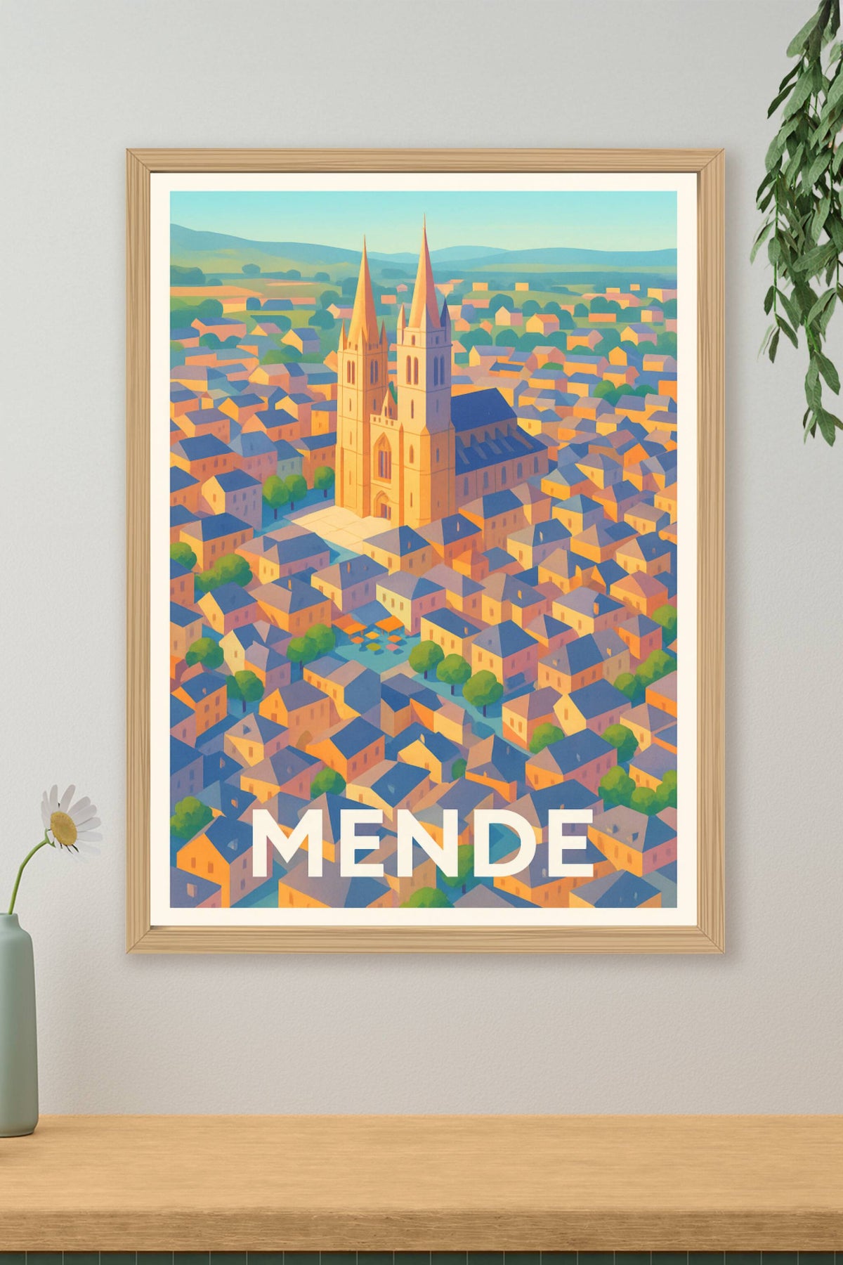 Affiche Mende — L'élégance historique au cœur de la Lozère · poster d'art de Mende