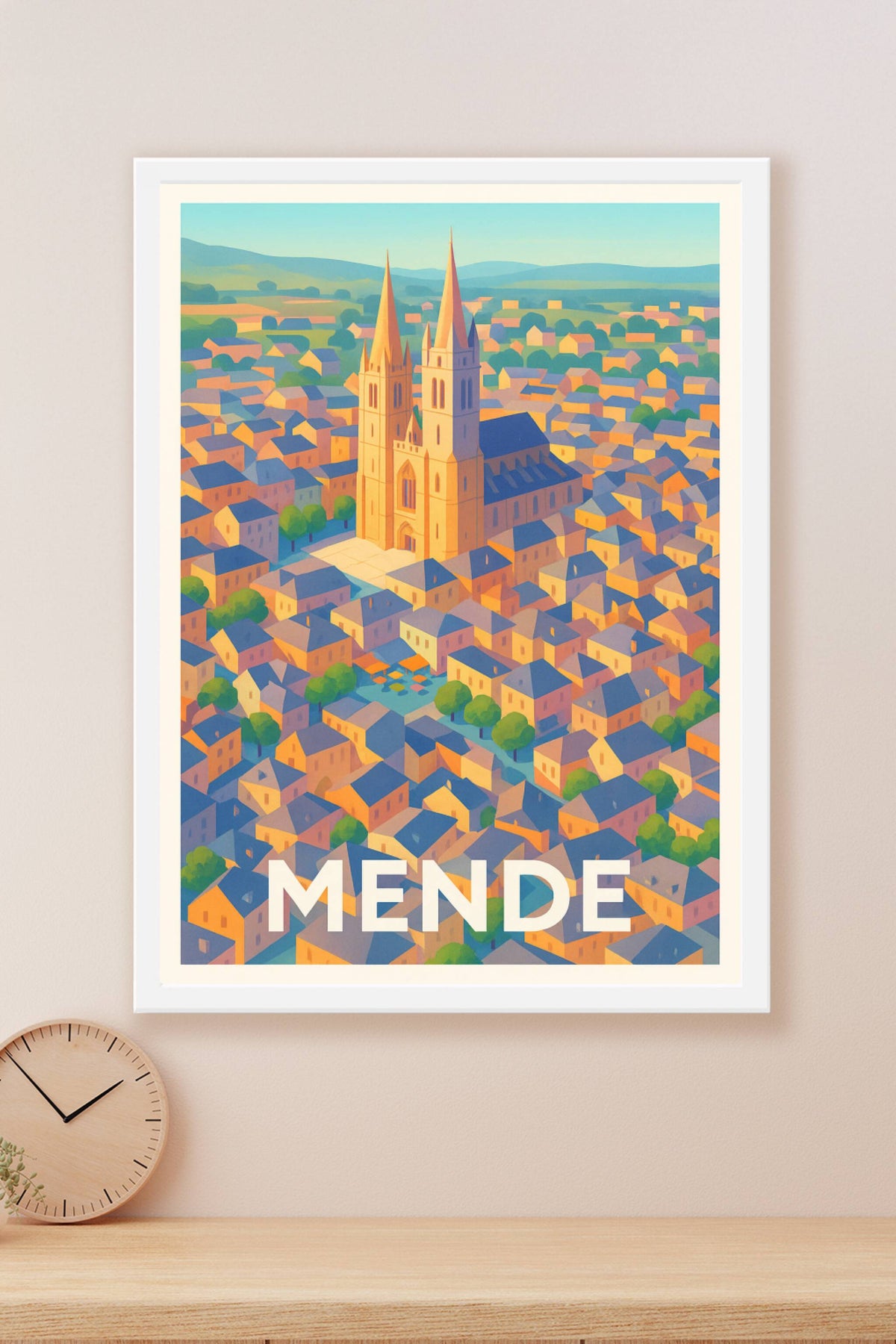 Affiche Mende — L'élégance historique au cœur de la Lozère · poster d'art de Mende