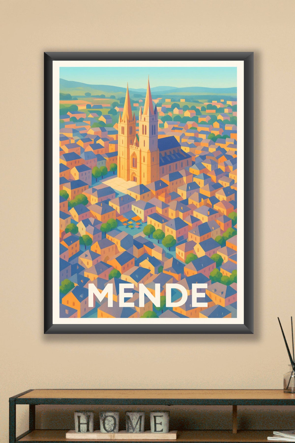 Affiche Mende — L'élégance historique au cœur de la Lozère · poster d'art de Mende