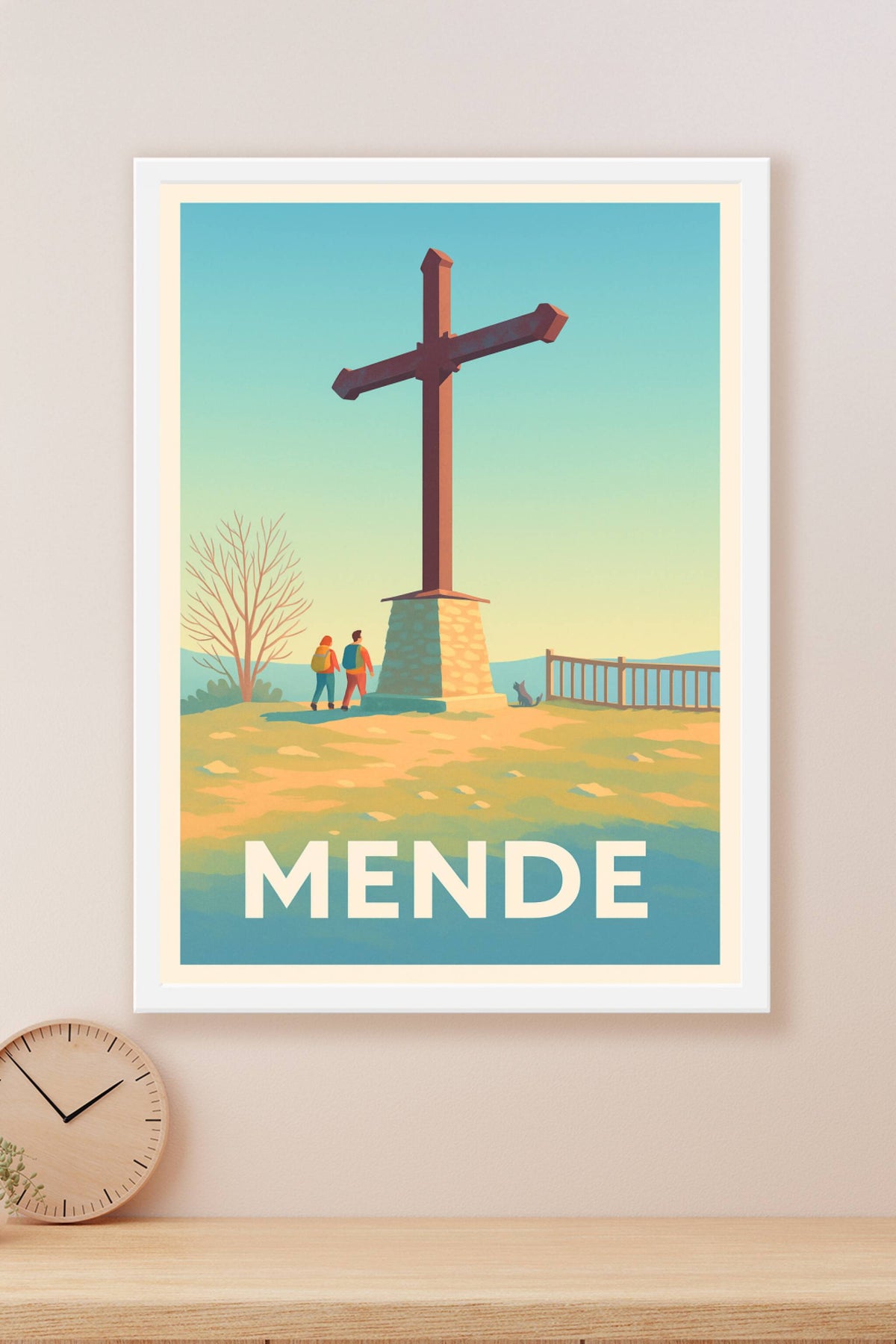 Affiche Mende — Une pause contemplative au sommet · poster d'art de Mende