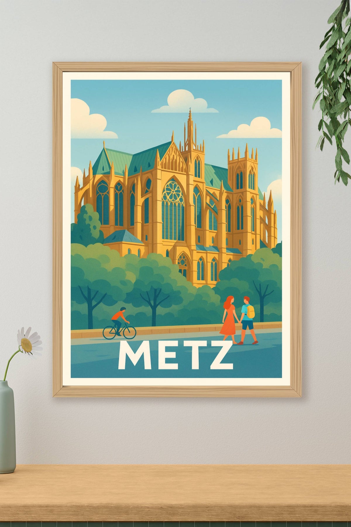 Affiche Metz — L'élégance gothique au cœur de la ville · poster d'art de Metz