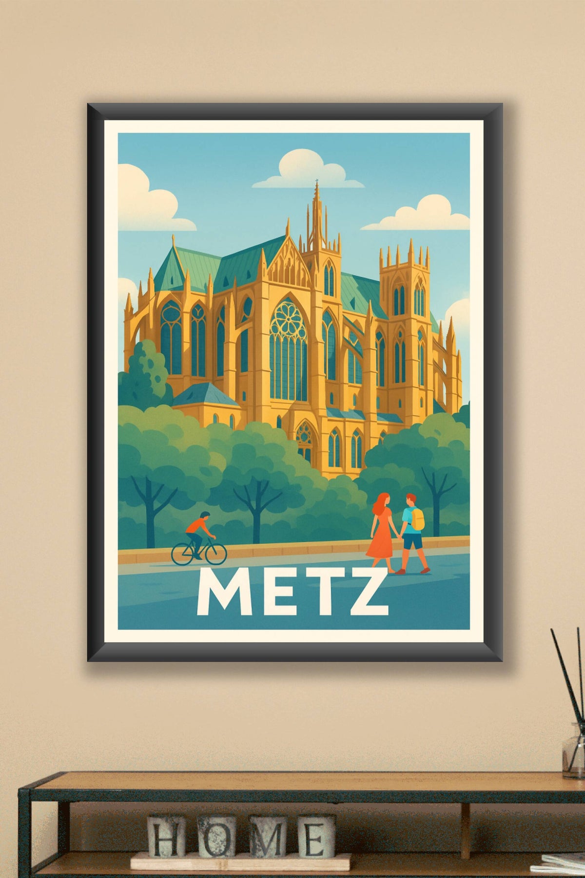 Affiche Metz — L'élégance gothique au cœur de la ville · poster d'art de Metz