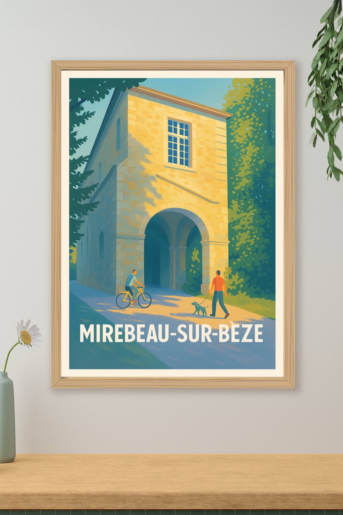 Affiche Mirebeau-sur-Bèze — Charme et sérénité au fil de l'eau · poster d'art de Mirebeau-sur-Bèze