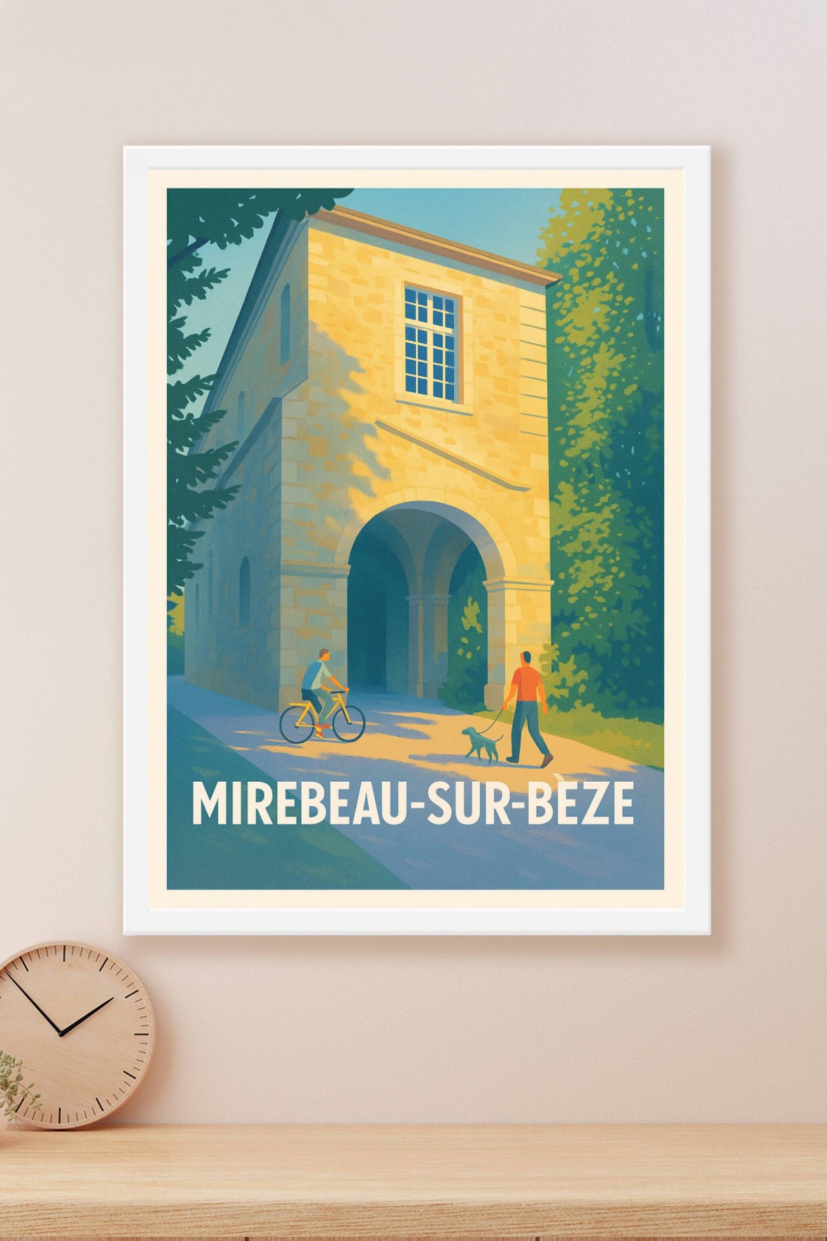 Affiche Mirebeau-sur-Bèze — Charme et sérénité au fil de l'eau · poster d'art de Mirebeau-sur-Bèze