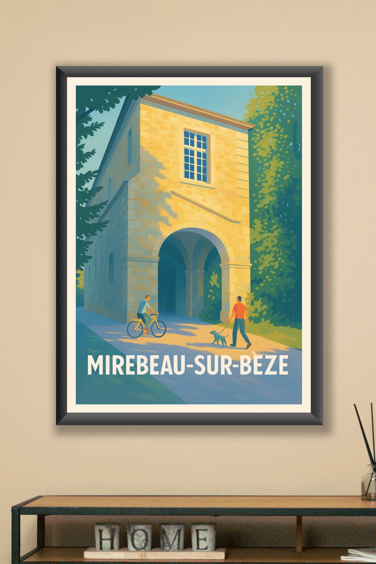 Affiche Mirebeau-sur-Bèze — Charme et sérénité au fil de l'eau · poster d'art de Mirebeau-sur-Bèze