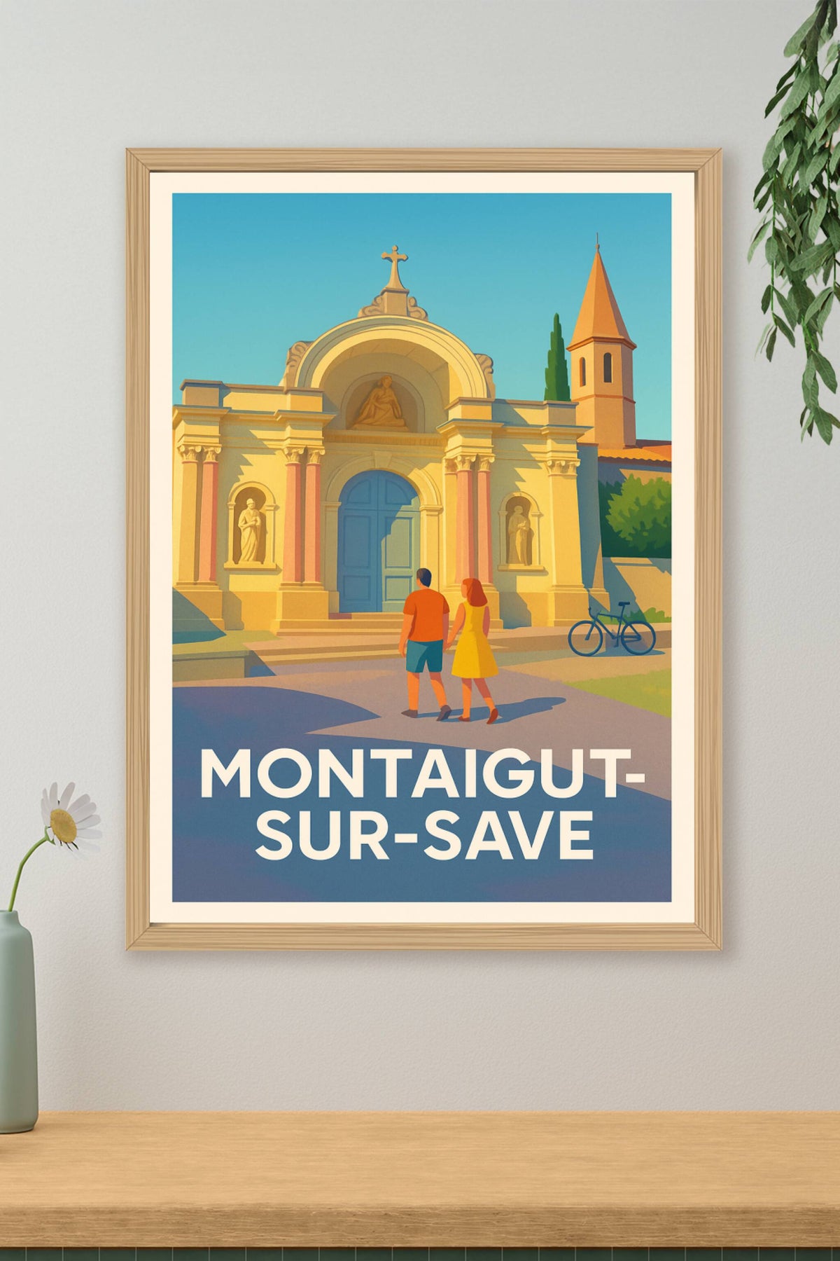Affiche Montaigut-sur-Save — Escapade lumineuse au cœur de l'église · poster d'art de Montaigut-sur-Save