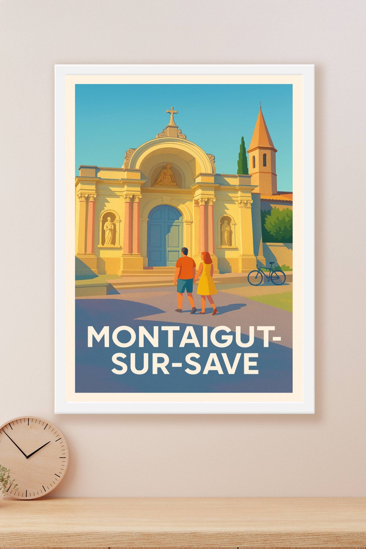 Affiche Montaigut-sur-Save — Escapade lumineuse au cœur de l'église · poster d'art de Montaigut-sur-Save