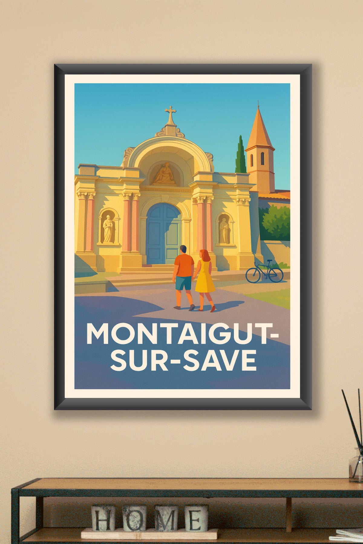 Affiche Montaigut-sur-Save — Escapade lumineuse au cœur de l'église · poster d'art de Montaigut-sur-Save
