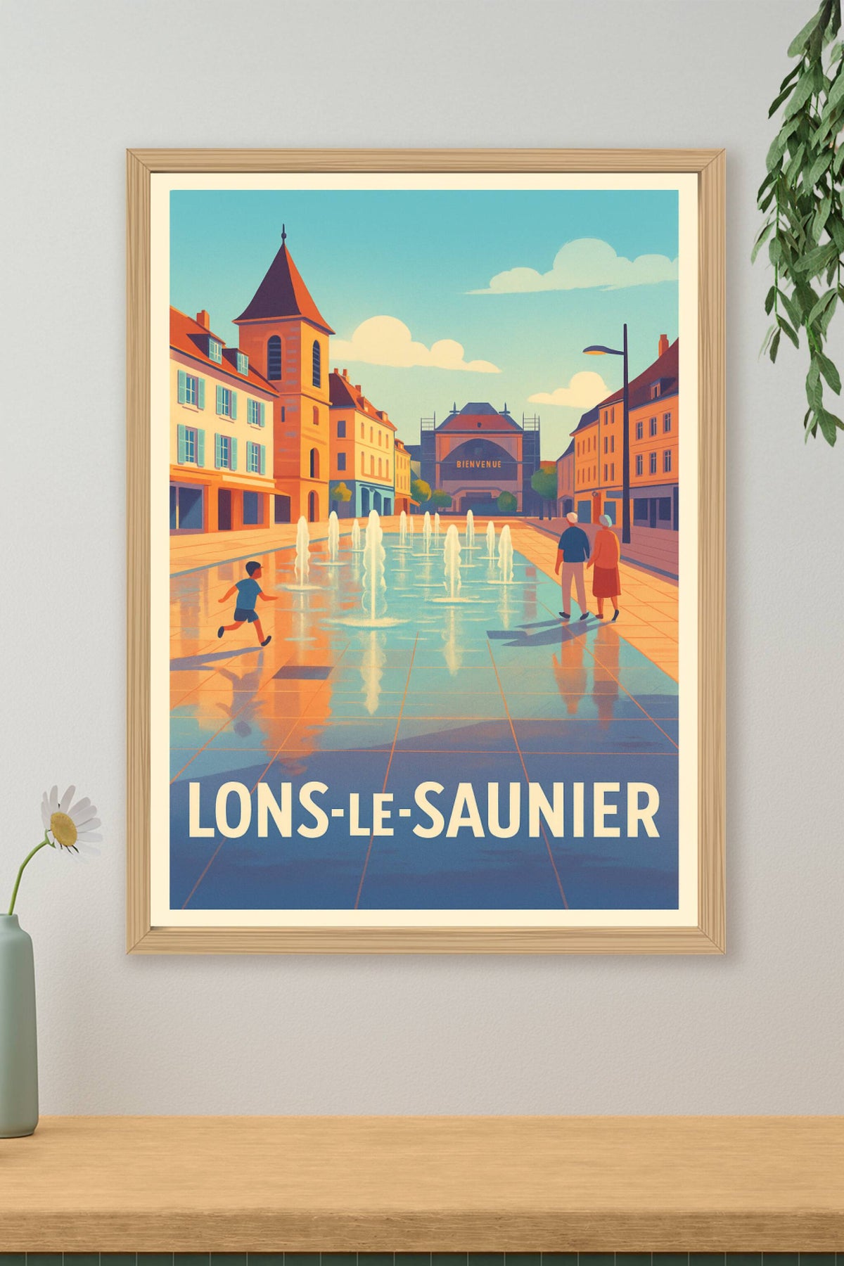 Affiche Lons-le-Saunier — Charme et Sérénité au Cœur de la Ville · poster d'art de Lons-le-Saunier