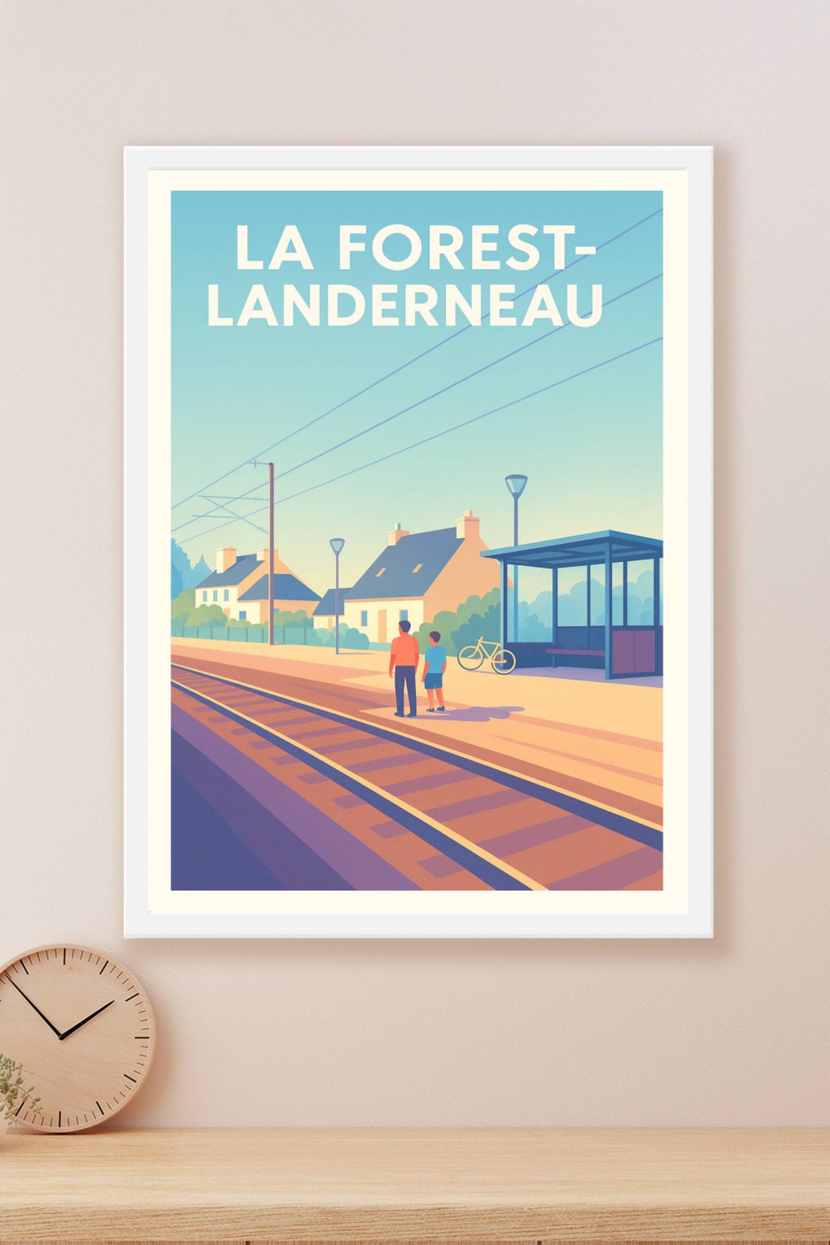 Affiche La Forest-Landerneau — Harmonie rurale et simplicité au bord des rails · poster d'art de La Forest-Landerneau