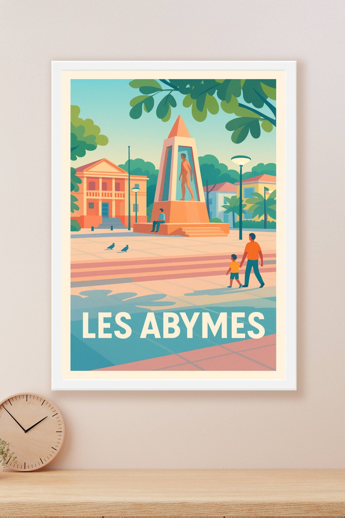 Affiche Les Abymes — L'élégance d'une place ensoleillée · poster d'art de Les Abymes