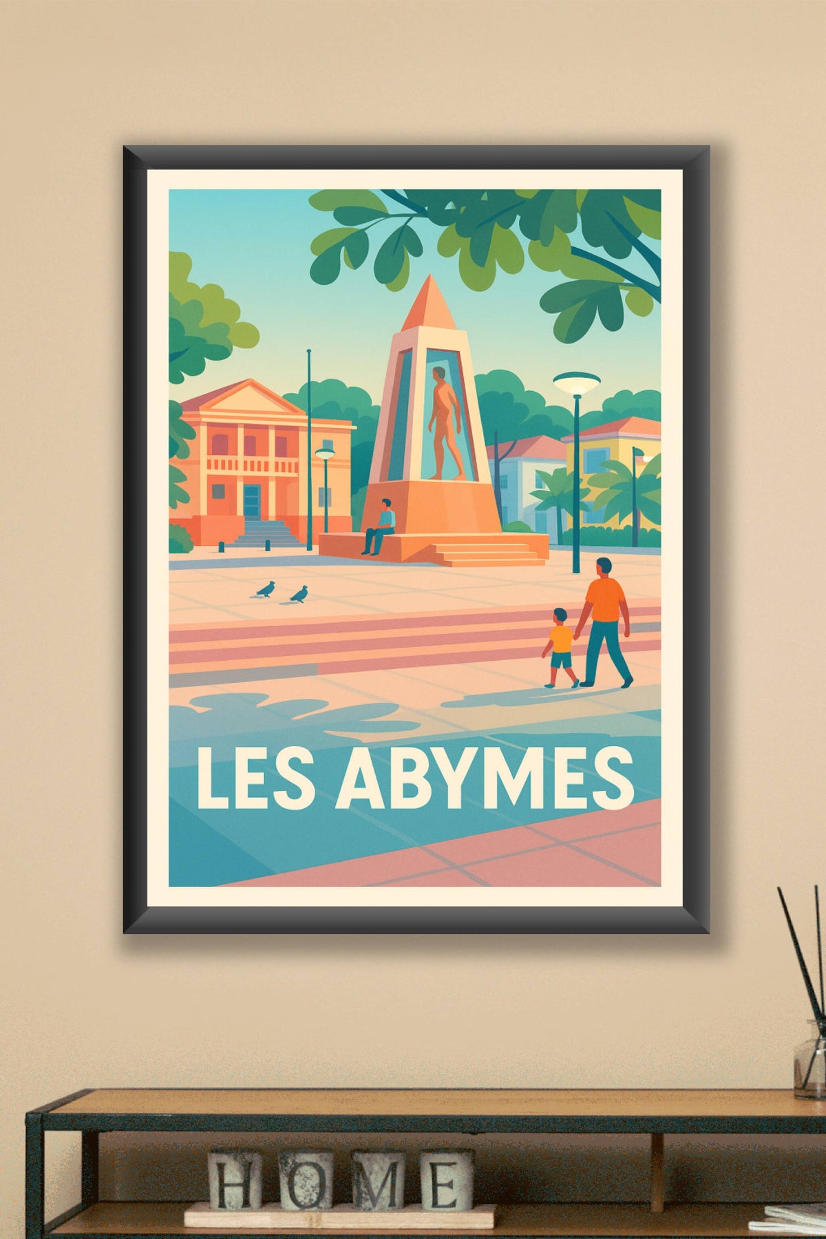 Affiche Les Abymes — L'élégance d'une place ensoleillée · poster d'art de Les Abymes