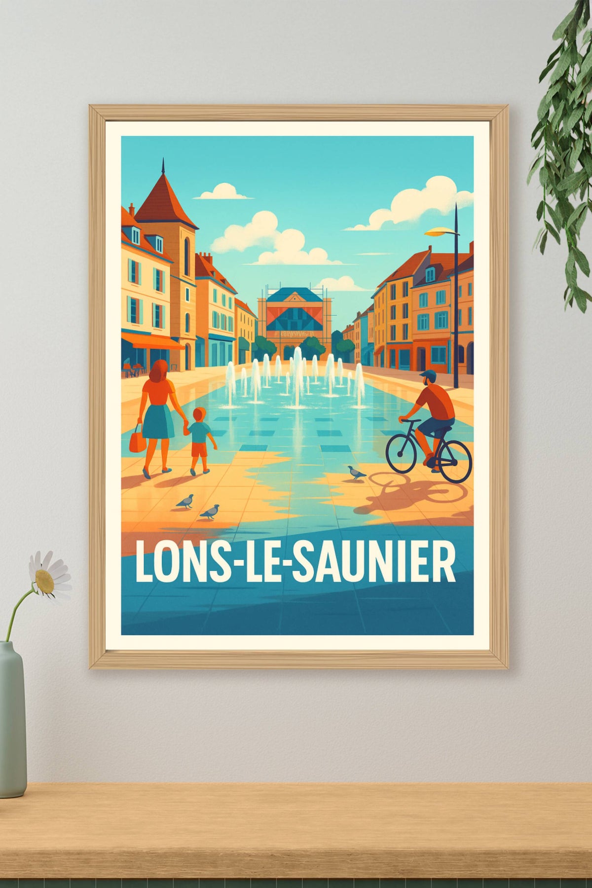 Affiche Lons-le-Saunier — Charme et sérénité au cœur de la ville · poster d'art de Lons-le-Saunier
