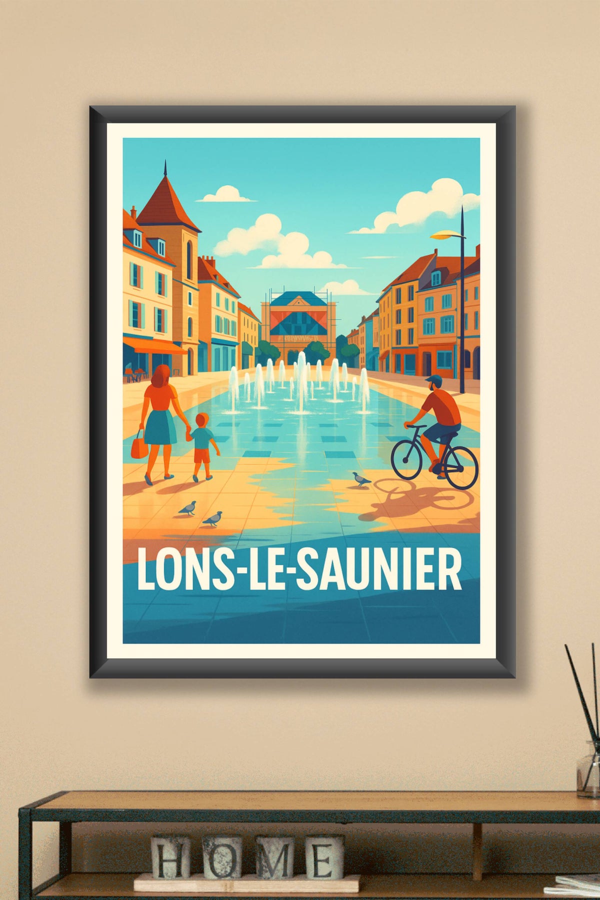 Affiche Lons-le-Saunier — Charme et sérénité au cœur de la ville · poster d'art de Lons-le-Saunier