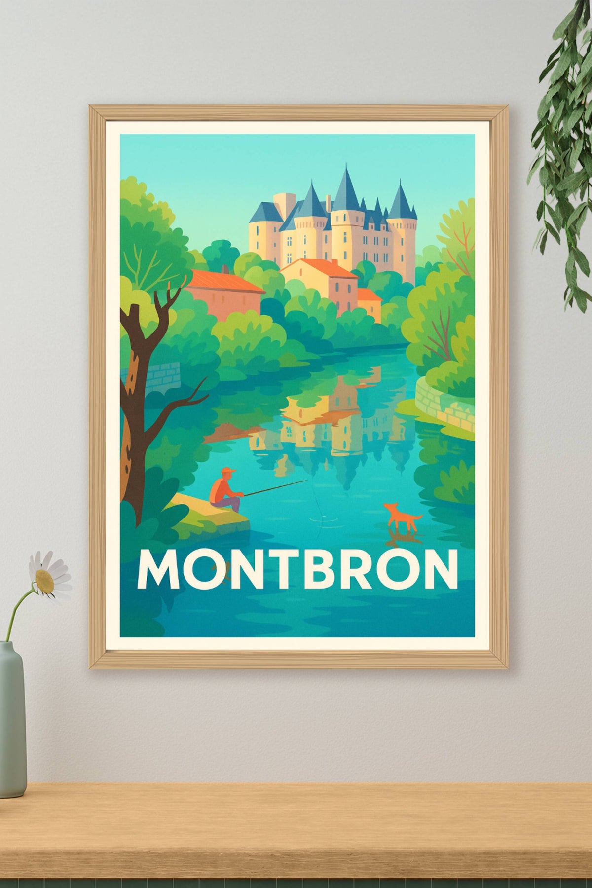 Affiche Montbron — Sérénité au fil de l'eau · poster d'art de Montbron