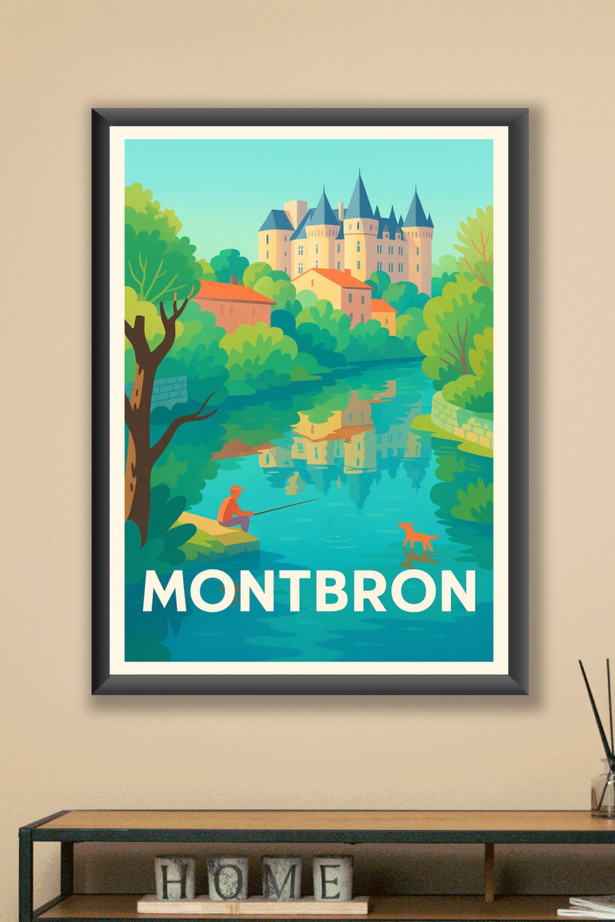 Affiche Montbron — Sérénité au fil de l'eau · poster d'art de Montbron