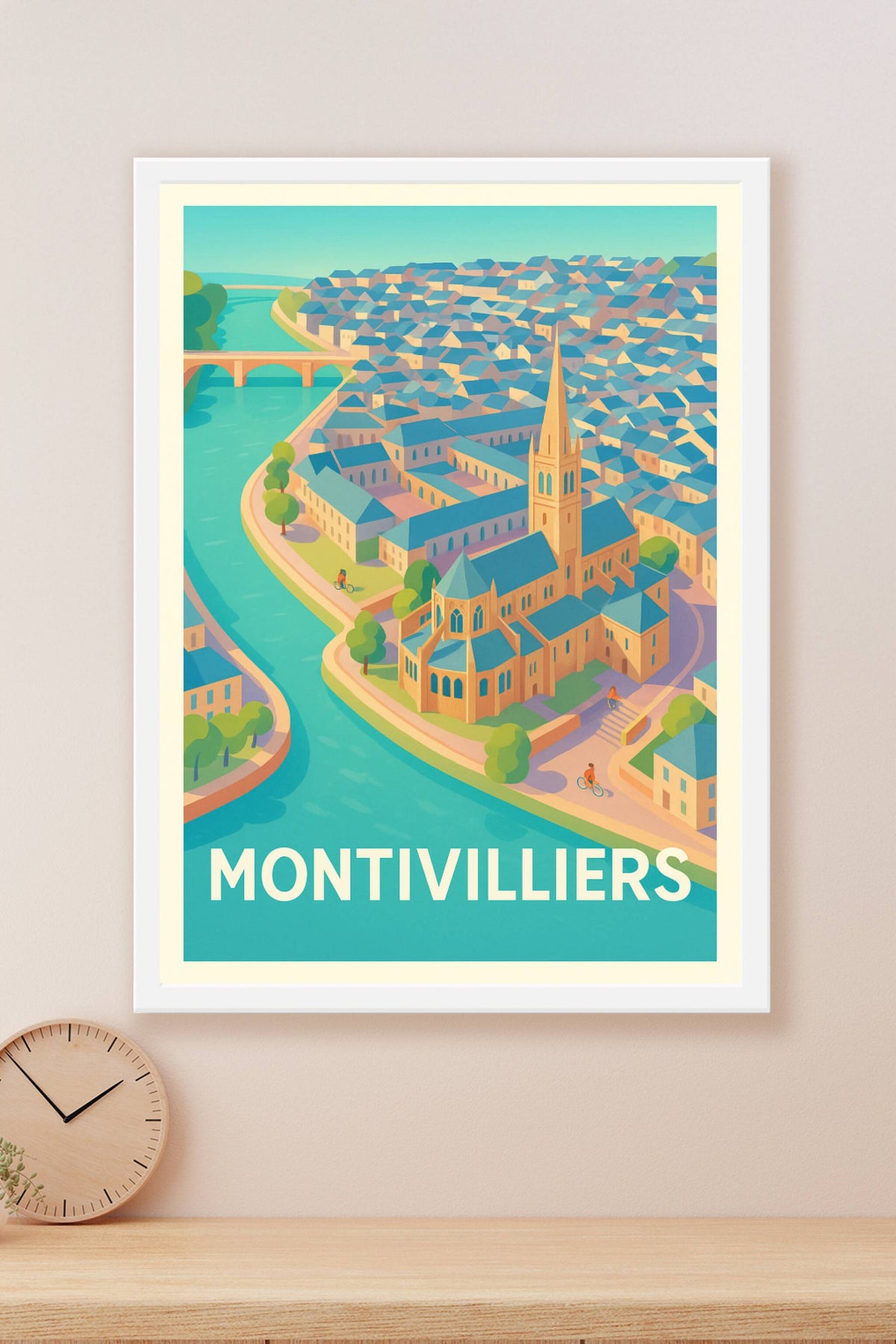 Affiche Montvilliers — Charme et sérénité au fil de l'eau · poster d'art de Montvilliers