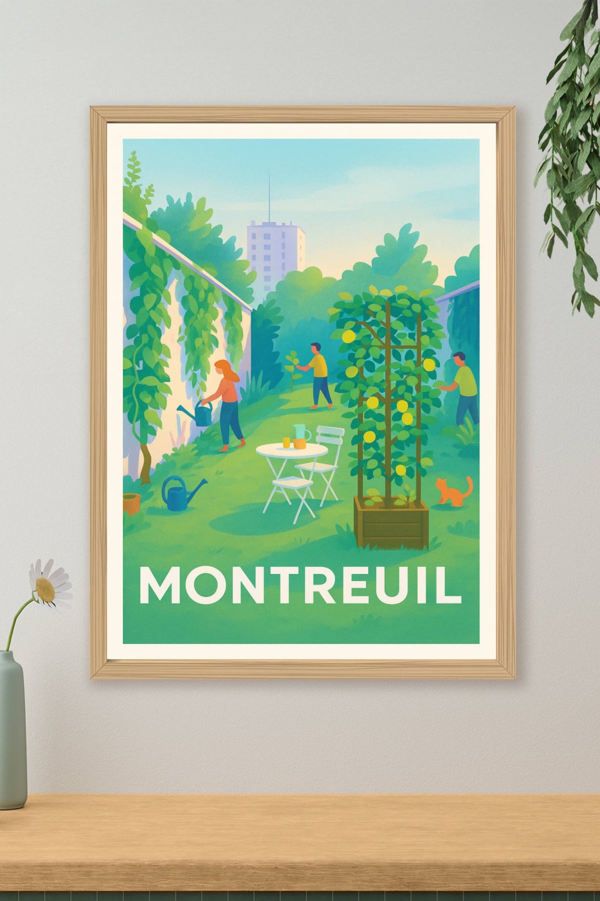 Affiche Montreuil — Havre de verdure en ville · poster d'art de Montreuil